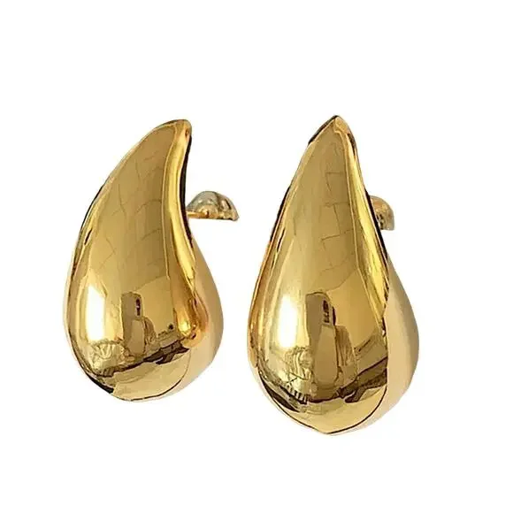 Gold Plated Water Drop Earrings - Picture 7 of 10
